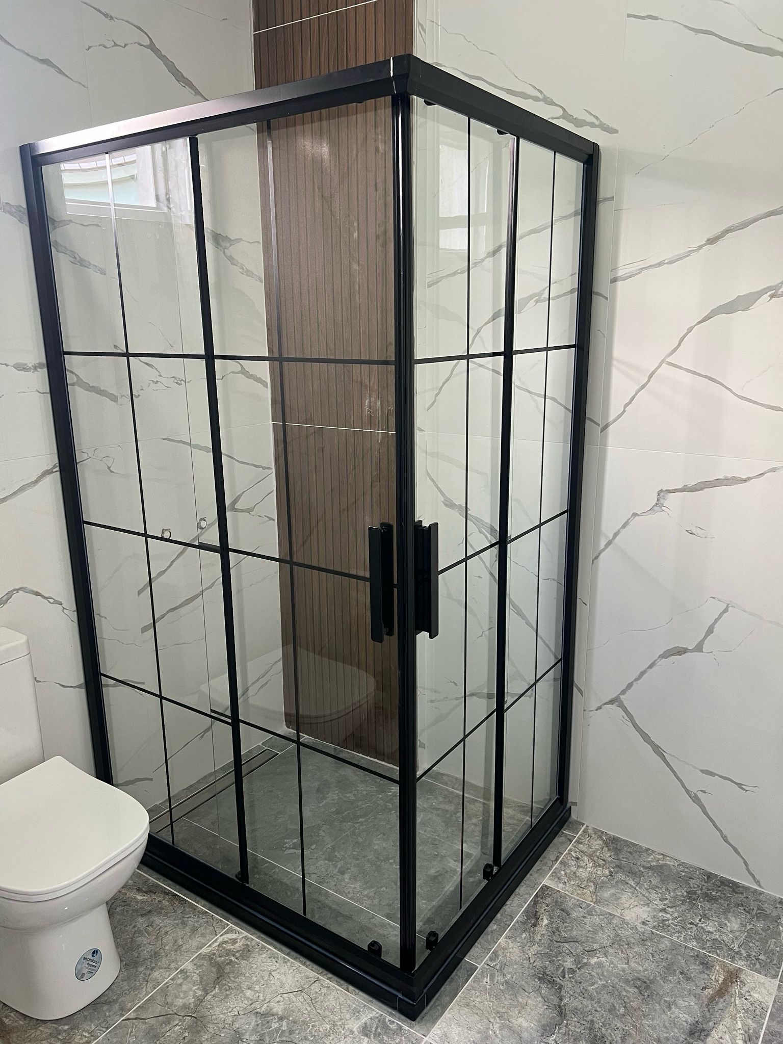 Siyah profilli modern duşakabin
