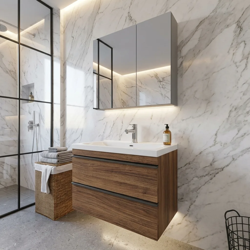 Modern banyo dolabı uygulaması